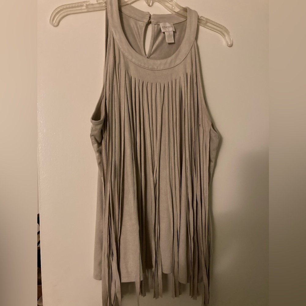 Chico’s fringe suede top